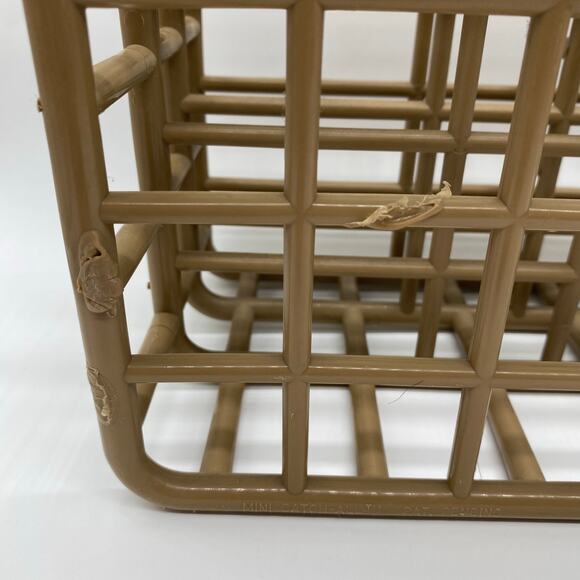 Yaffa Tan Brown Plastic Modular Mini Catch-All 1983 Wall Hanging Desk Organizer - Picture 10 of 11